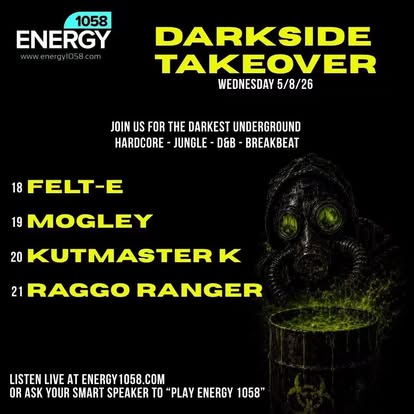 Darkside Takeover archive flyer with underground music lineup